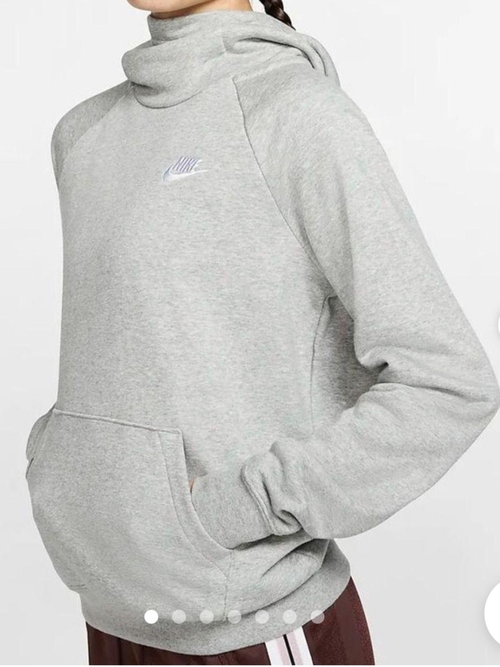 Nike Women's Essential Grey Funnel Neck Fleece Hoodie